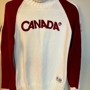 Stylish Women’s Canada Knit Turtleneck Sweater - White HBC Olympic cotton y2k